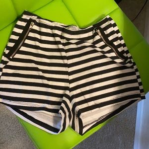 Black and White Striped Charlotte Russe Shorts